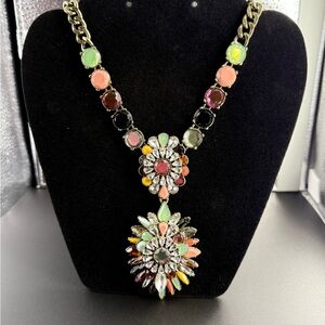 Multicolor Floral Pendant Necklace - Women Jewelry